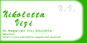 nikoletta vizi business card